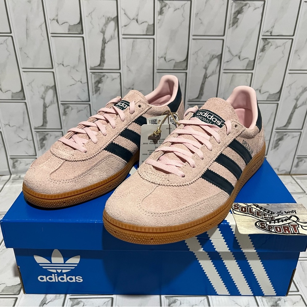 New Adidas Handball Spezial Sneakers Shoes Pink Navy Blue Low Samba Gazelle - Picture 3 of 13